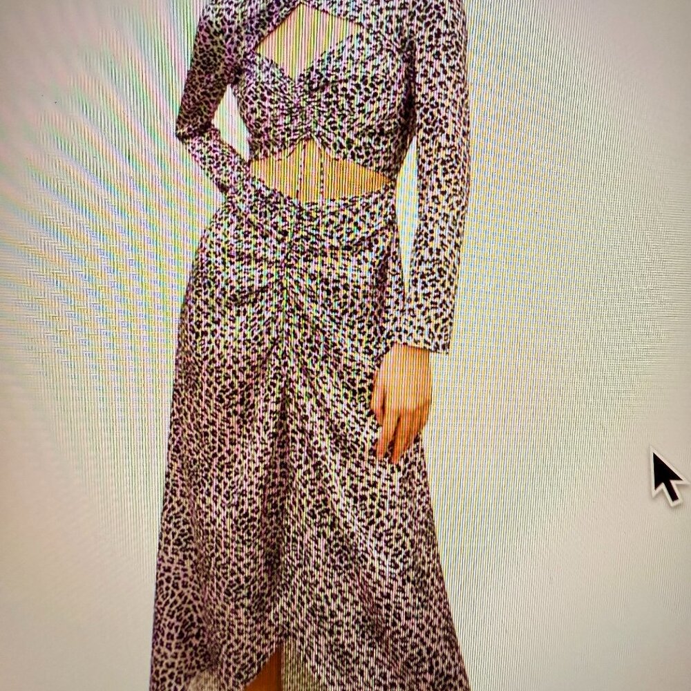 Maje Leopard-Print Maxi Dress in Black and Cream